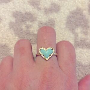 Kendra Scott Turqouise Stone Heart Ring- Size 9- discolored